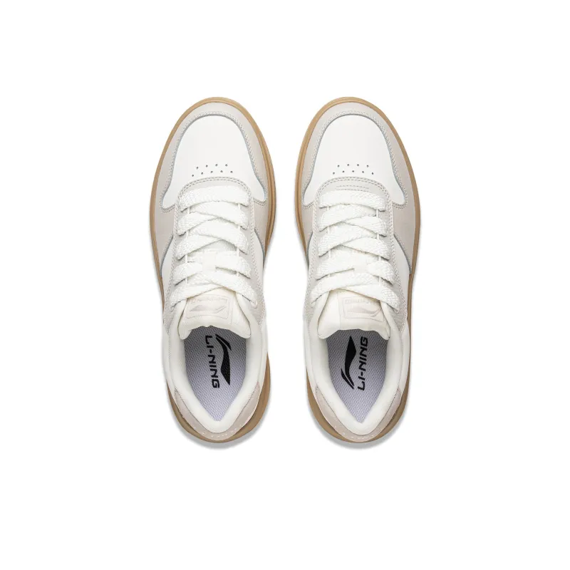 LiNing Sky Cloud Anti Slip And Wear Resistant Breathable Low Top Skateboard Shoes Men's White-3