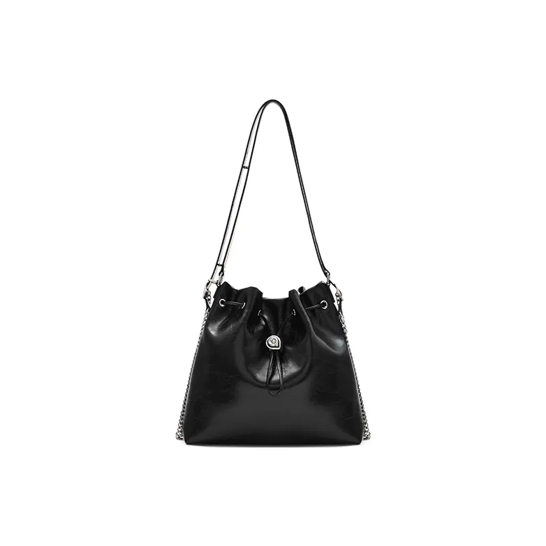 MUVA Cow Leather Shoulder Bag Women's Lunar Rock Silver/Milkshake White/Twilight Black-2