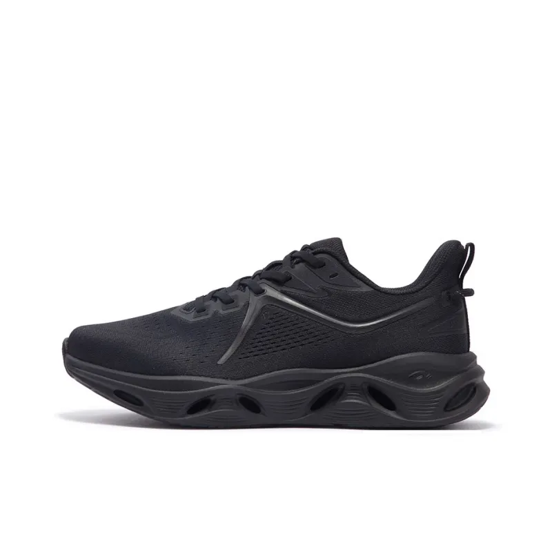 361° Cushioning Wear Resistant Low Top Casual Running Shoes Men's Black-0