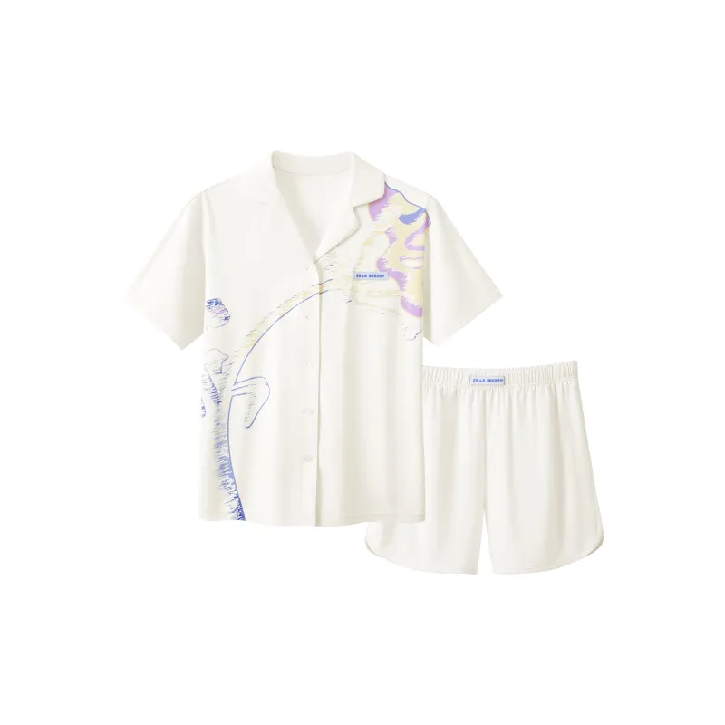 Crabsecret Pajama Set Women's Moon White-0
