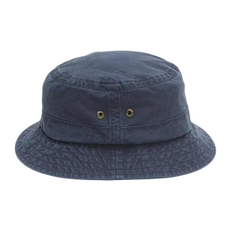 STETSON Cotton Bucket Hats Unisex Blue-1