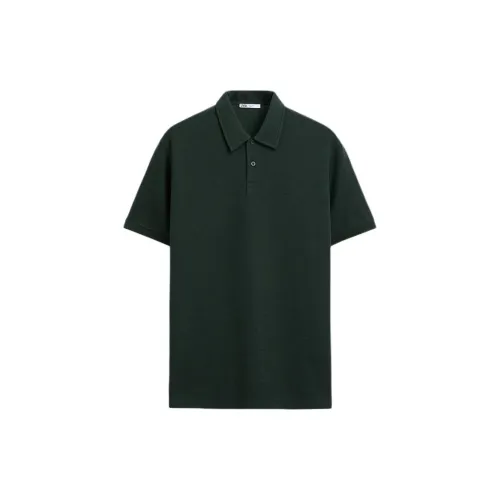 ZARA Polo Shirts Men Dark Green