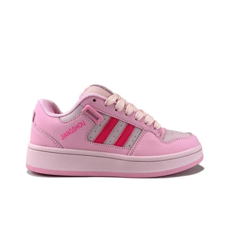 JIANGSHOU Wear resistant And Lightweight Low Top Skateboard Shoes Women's Pink-1
