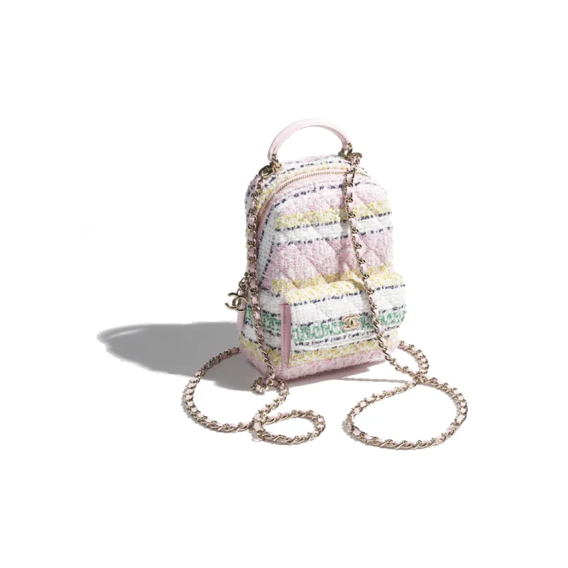 CHANEL Tweed Backpack Mini Women's Multicolor-1