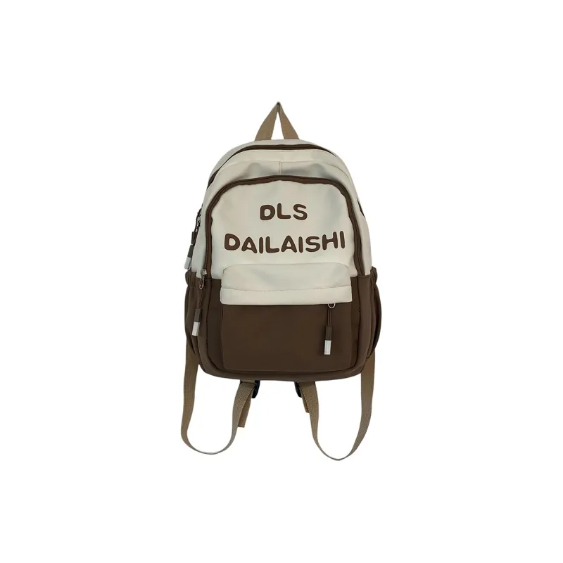 OURFUN Nylon Fabric Backpack Black/Red/Purple/Khaki/Blue-4