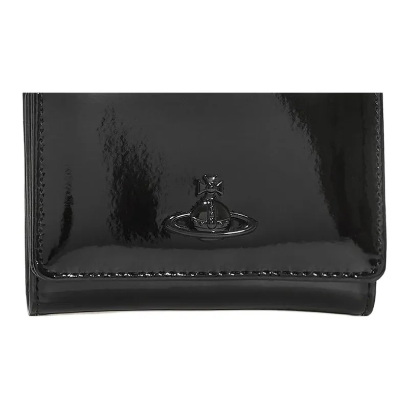 Vivienne Westwood Leather Wallet Trumpets Women's Black-4