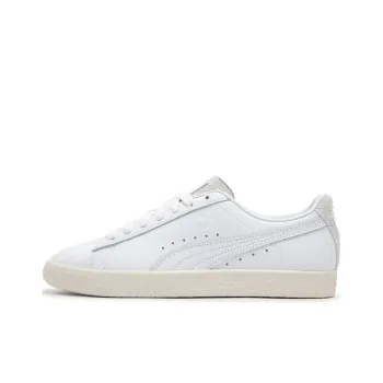 PUMA Clyde Premium Anti Slip Wear Resistant Low Top Skateboard Shoes Unisex Ecru