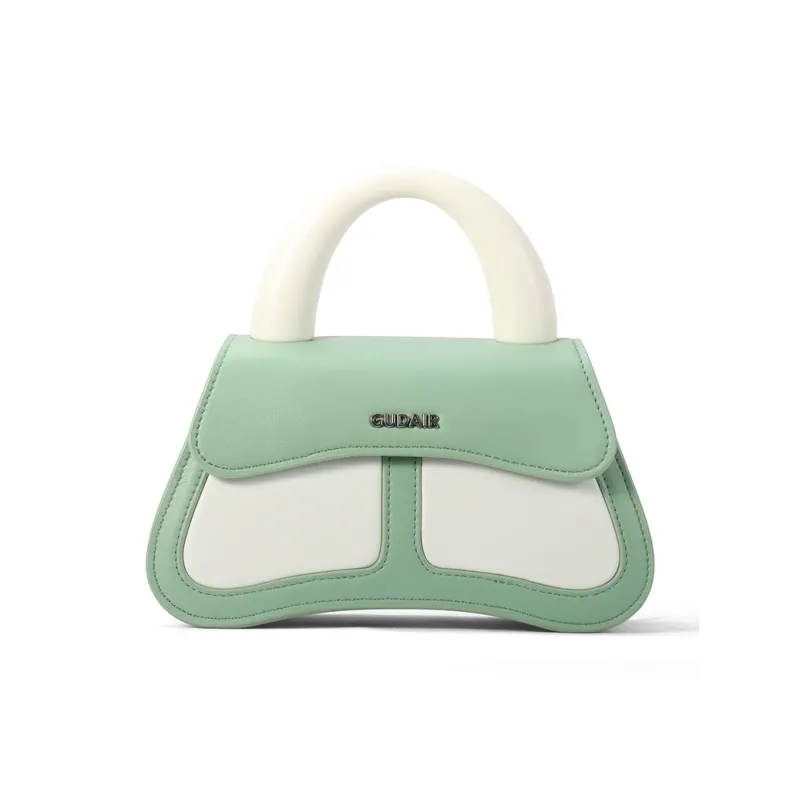 Gudair Genuine Leather Shoulder Bag Regular Women's Orange/Light Blue/Light Yellow/Lake Green-6