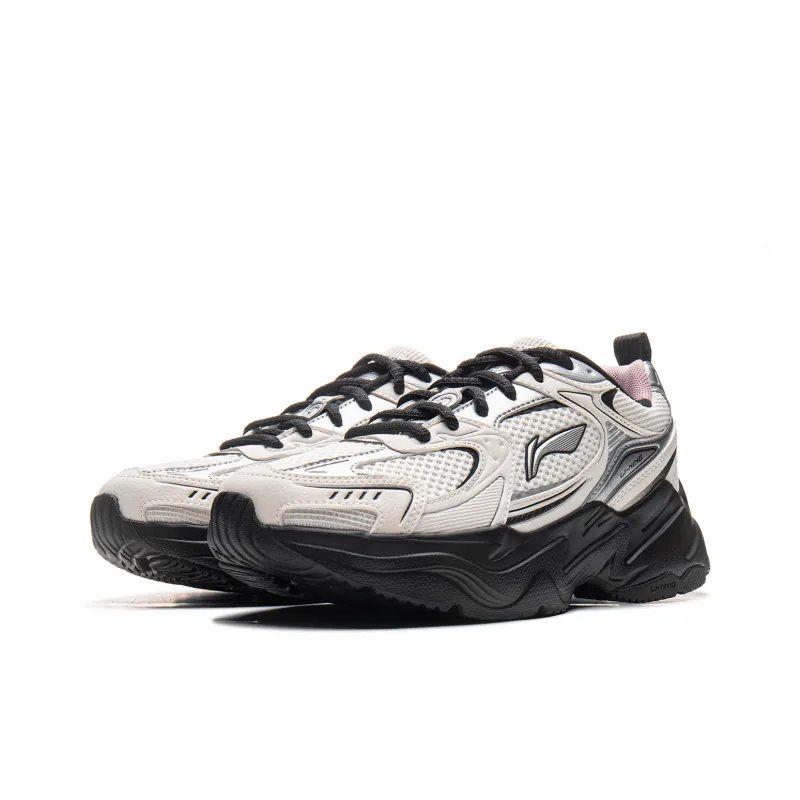 LiNing Meteor 2K Cushioning, Slip Resistant, And Abrasion Resistant Low Top Casual Running Shoes Women's Black White-2
