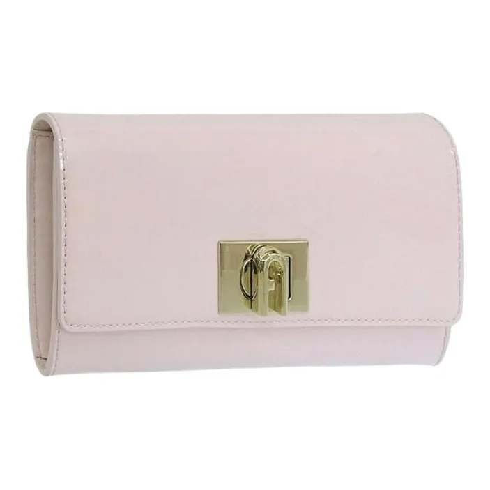 Furla Patent Leather Wallet Women's Pink-1
