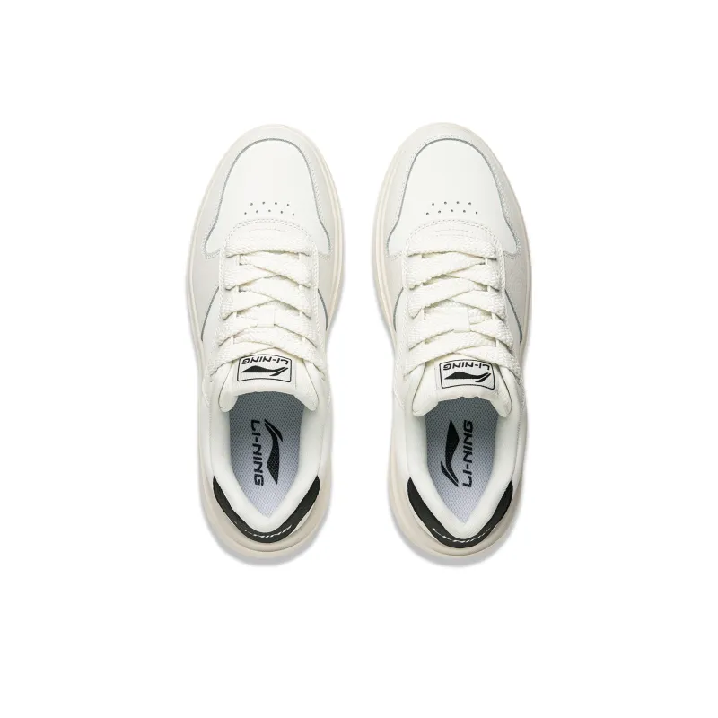 LiNing Sky Cloud Anti Slip And Wear Resistant Breathable Low Top Skateboard Shoes Men's White Black-3