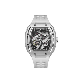 FAIRWHALE Automatic Mechanical Movement Silicone Strap Watch Men's Watches Black Dial