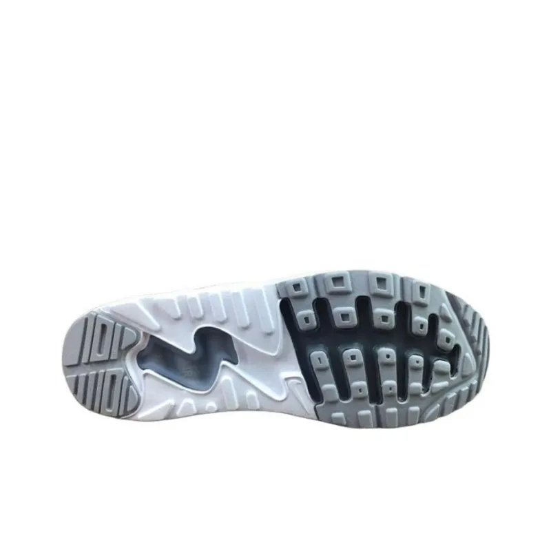 Nike Air Max 1 Anti Slip Wear Resistant Low Top Casual Running Shoes Unisex White Silver-4