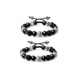 Volcanic Stone Beaded Bracelet, 1 Pair