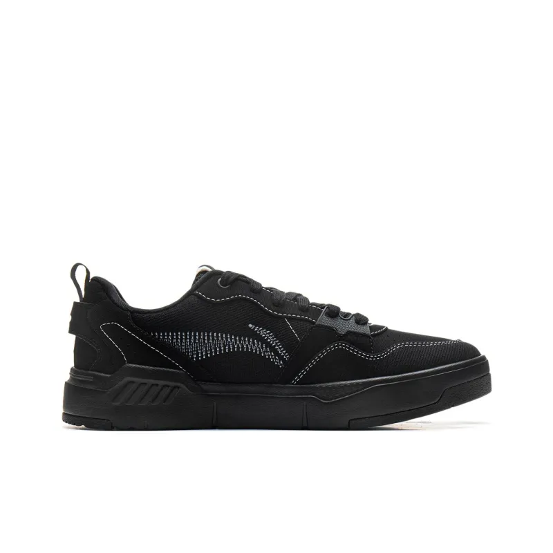 LiNing Yuan Chu Anti Slip Wear Resistant Lightweight Breathable Low Top Skateboard Shoes Men's Black-1