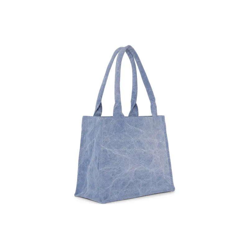 GANNI Canvas Tote Bag, Shopping Bag, Handbag, Shoulder Bag Large Size Women's Washable Blue-1