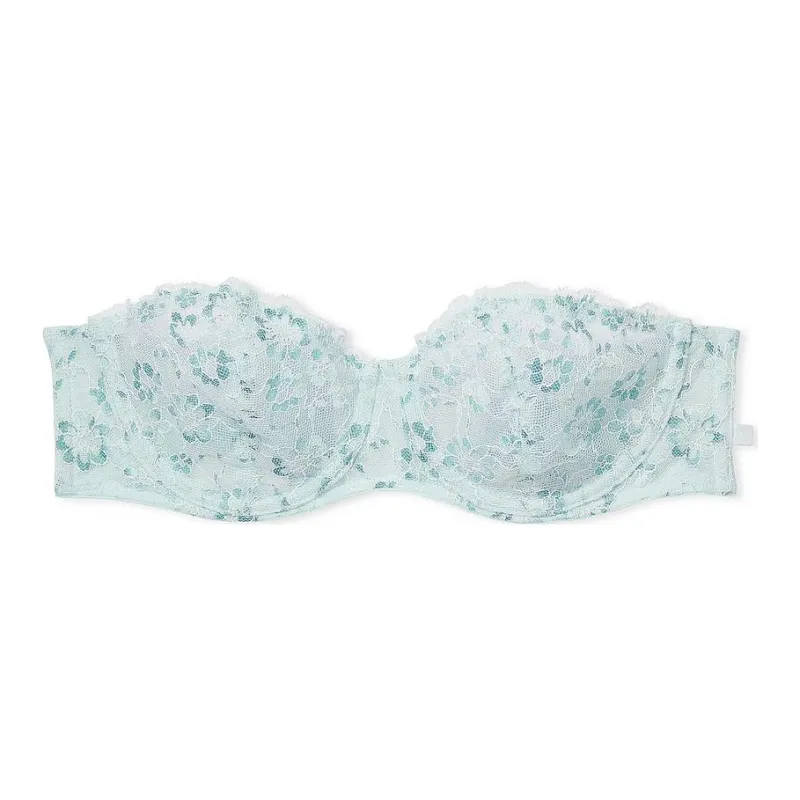 Victoria's Secret Sexy Tee Unlined Lace Strapless Bra / Ballad Blue Bra Women's Folk Blue-0