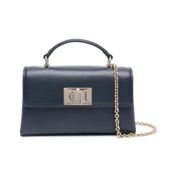 Furla Calfskin Crossbody One Shoulder Handbag Mini Women's Deep Sea Blue