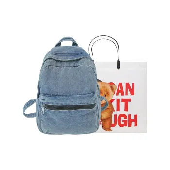 Worm's Home Denim Backpack Regular Women's Black/Light Blue/Dark Blue