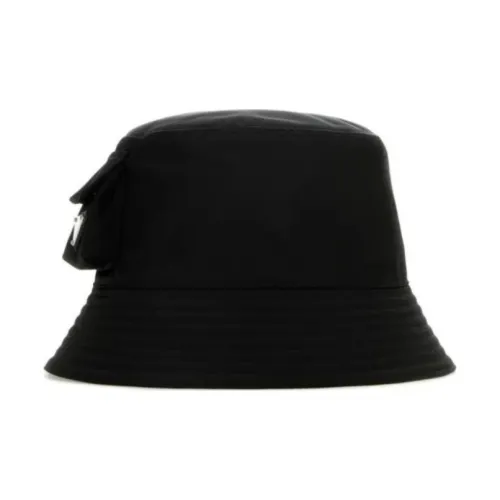 PRADA Recycled Nylon Bucket Hats Men's Black