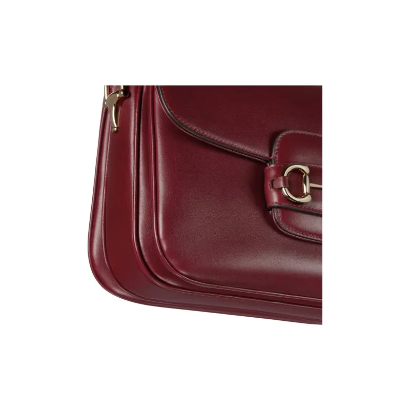 GUCCI Horsebit 1955 Soft Leather Crossbody Bag Shoulder Bag Women's Ancora Red-5