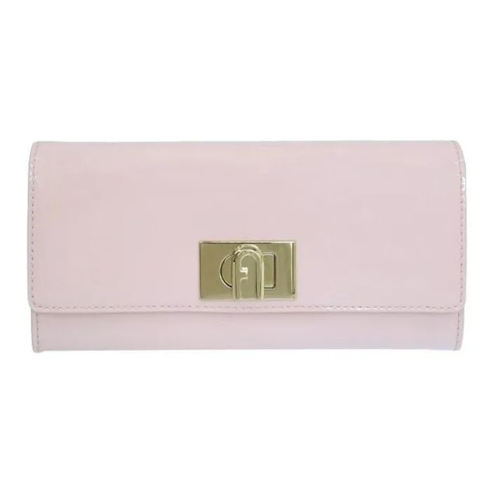Furla Patent Leather Wallet Women's Pink-0