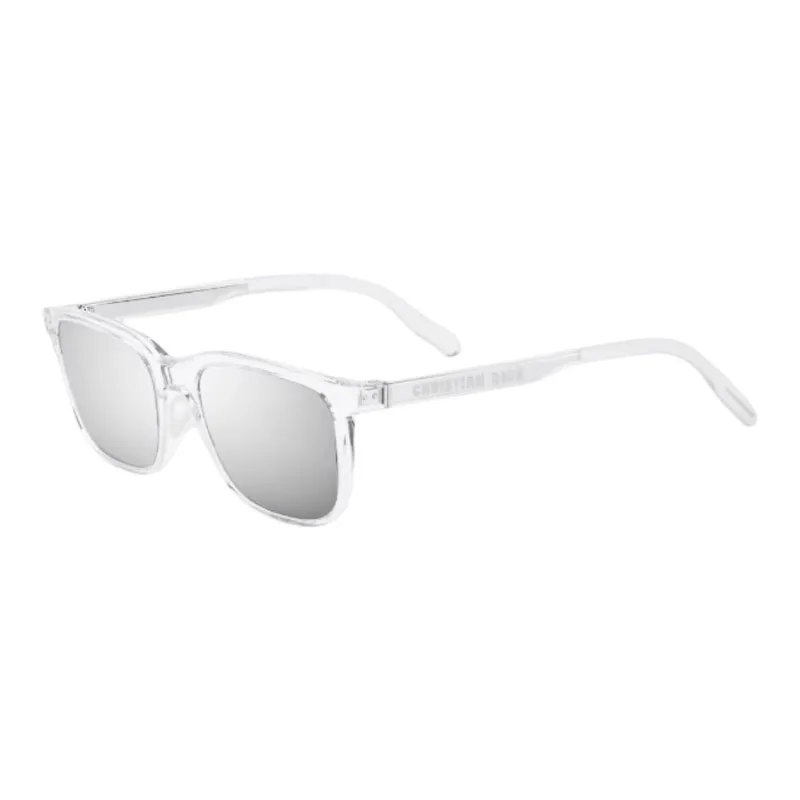 DIOR Metal Irregular Shape Sunglasses Men's Black/Transparent-0