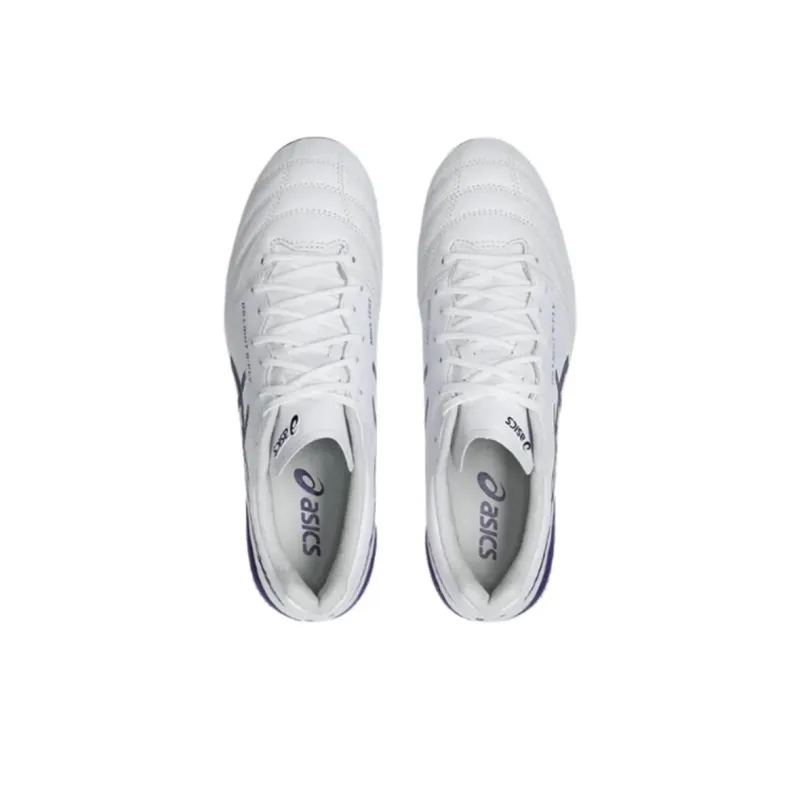 Asics DS LIGHT X FLY 5 Slip Resistant And Abrasion Resistant Support Soccer Shoes Unisex White Purple-2