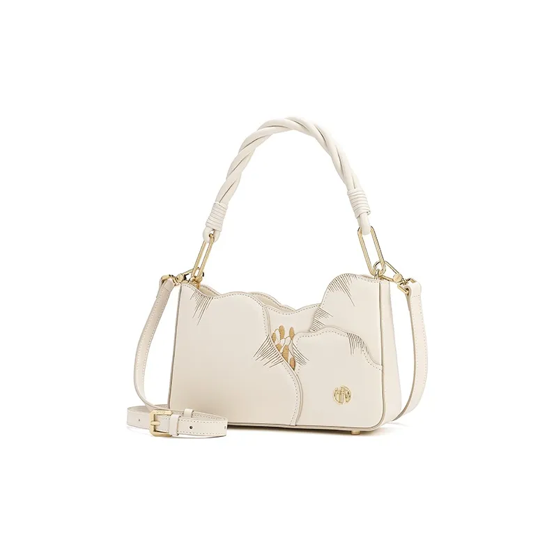 Ancient Yi Xi Cow Leather Fashion Handbag Cheongsam Crossbody Bag Regular Women's Ecru-1