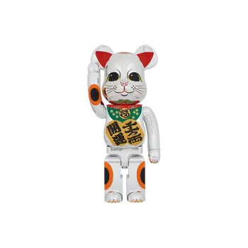 BE@RBRICK Lucky Cat Good Luck Ten Million Ryo Silver Plated