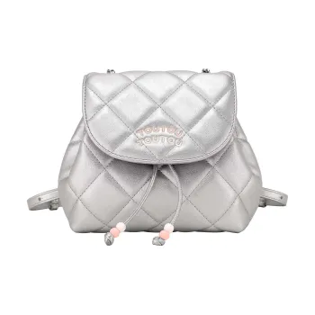 TOUTOU PU Backpack Medium Size Women's Mountain Spring Silver