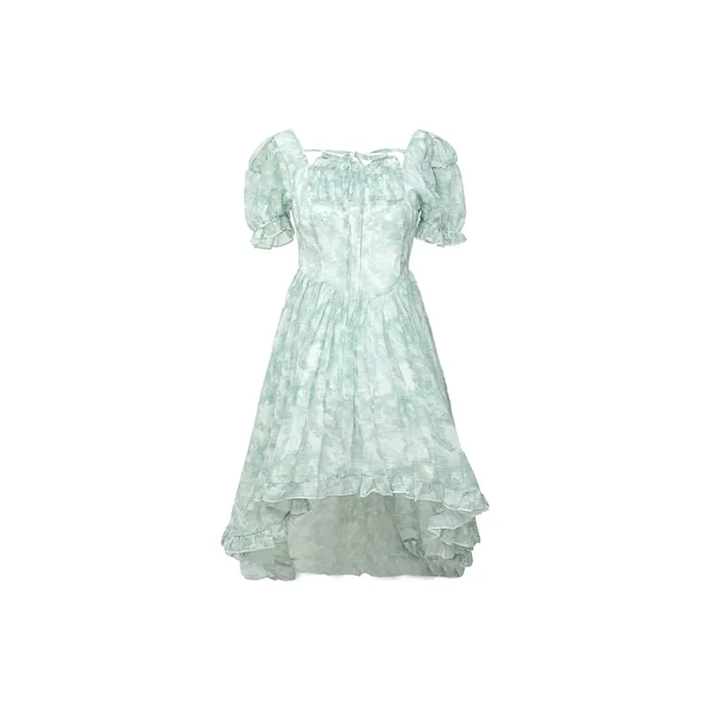 Incolore Short Sleeved Dresses Women's Green-1