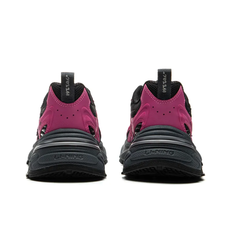 LiNing Beichen 2K Anti Slip Wear Resistant Low Top Chunky Sneakers Women's Rose Red-4