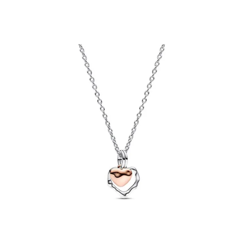 Pandora Gold Plated Copper Silver Alloy Necklaces Women's Silver-0