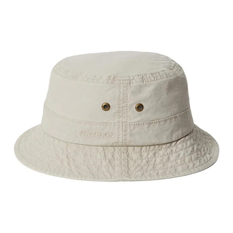 STETSON Cotton Bucket Hats Unisex Ecru-1