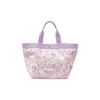 Sanrio PVC Tote Bag Shopping Bag Handbag Large Size Women's Little Twin Stars Purple