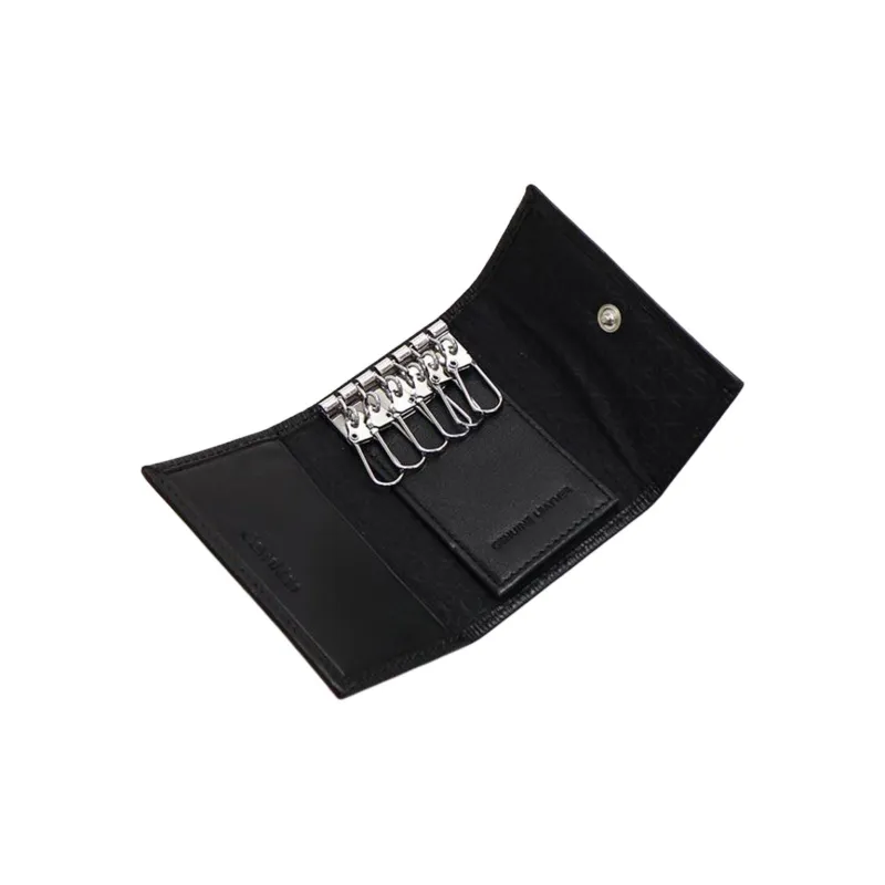 CALVIN KLEIN Leather Key Pouch Men's Black-6