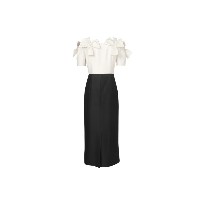 Duffy Fashion SS24 Short Sleeved Dresses Women's Apricot White+Black-1