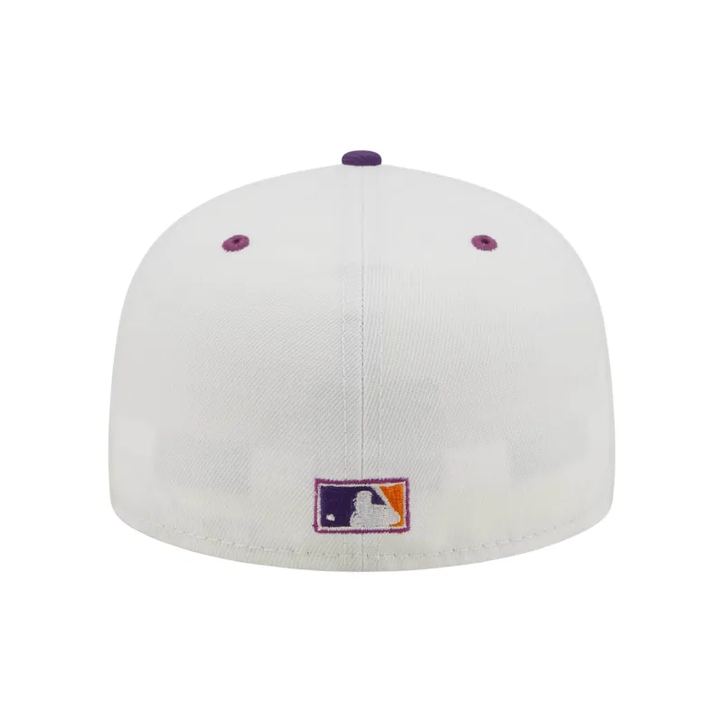 New Era Polyester Baseball Caps Men's White Purple-3