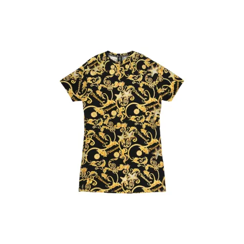 TCH Short-Sleeved Dresses Women's Black Base With Gold Logo