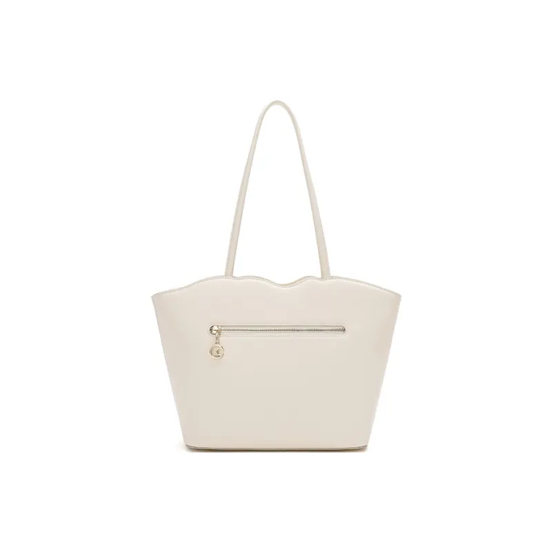 Ancient Yi Xi Cow Leather Embroidery Cheongsam Handbag, Commute Shoulder Bag Women's Ecru-2