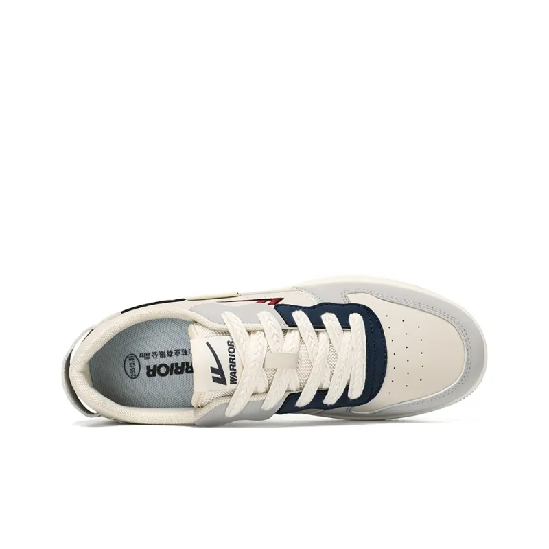 Warrior Classic Vintage White Sneakers Abrasion Resistant Height Increasing Low Top Skateboard Shoes Unisex-5