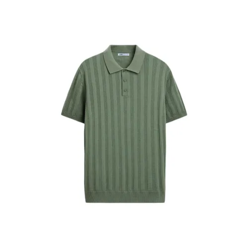 ZARA Polo Shirts Men Green