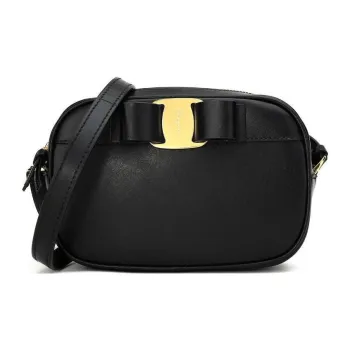 Ferragamo Vara Bow Leather Crossbody Black