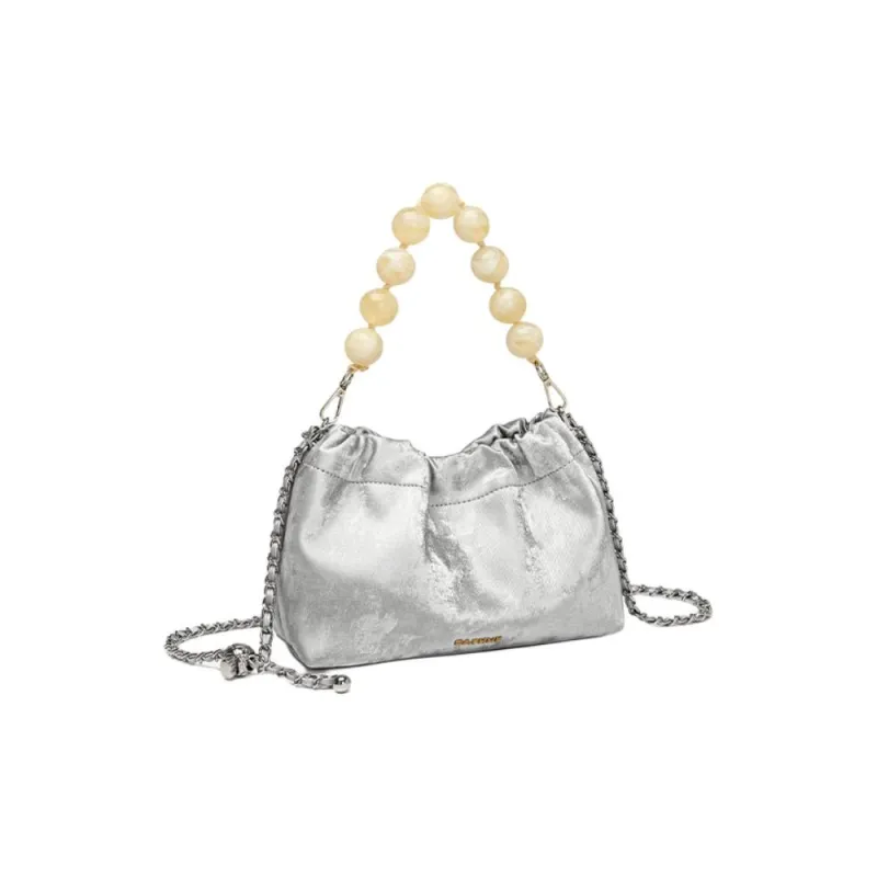 DAPHNE Pu Handbag, Shoulder Bag Women's Ecru/Silver/Green-7