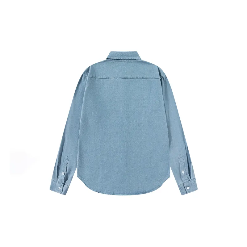 SHAUN THE SHEEP Denim Shirt Unisex Light Blue-1