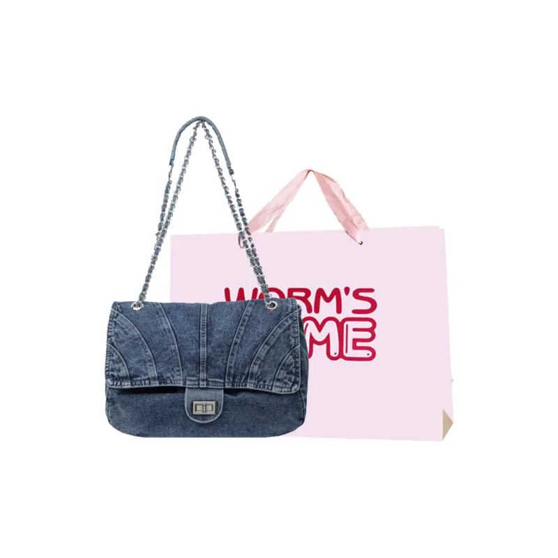 Worm's Home Denim Crossbody Bags Shoulder Bags Handbags Women's Black/Light Blue/Dark Blue-0