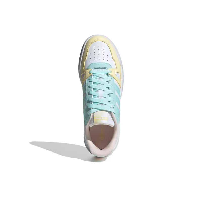 Adidas Breathable Moisture Wicking Low Top Skateboard Shoes Women's White Cyan Yellow Pink-2