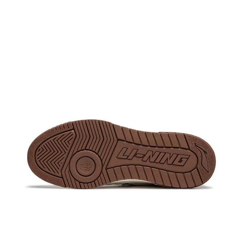 LiNing Rookie Slip Resistant Cushioning Wear Resistant Lightweight Low Top Skateboard Shoes Unisex White Brown-6