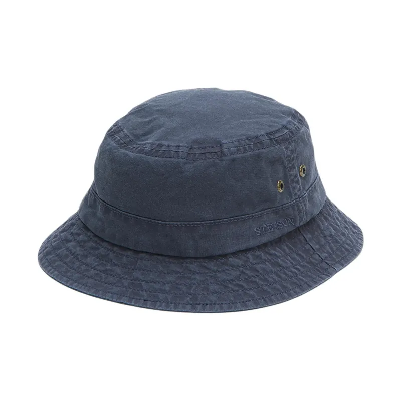 STETSON Cotton Bucket Hats Unisex Blue-2